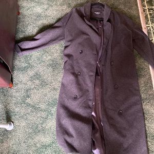 XS “Kittenish” oversized charcoal gray coat